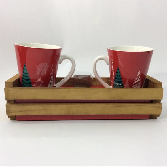 Starbucks 2017 Christmas Mugs 13 oz With Crate